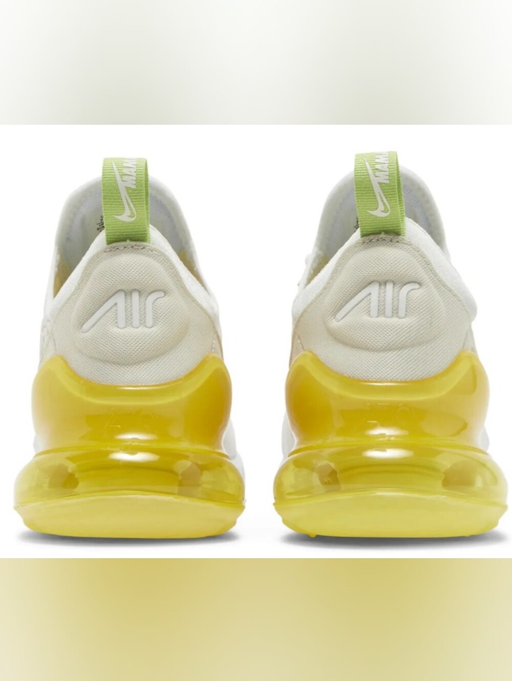 Nike Wmns Air Max 270 'White Yellow Strike' Sneakers Size 6.5 Used Exc - Picture 2 of 8